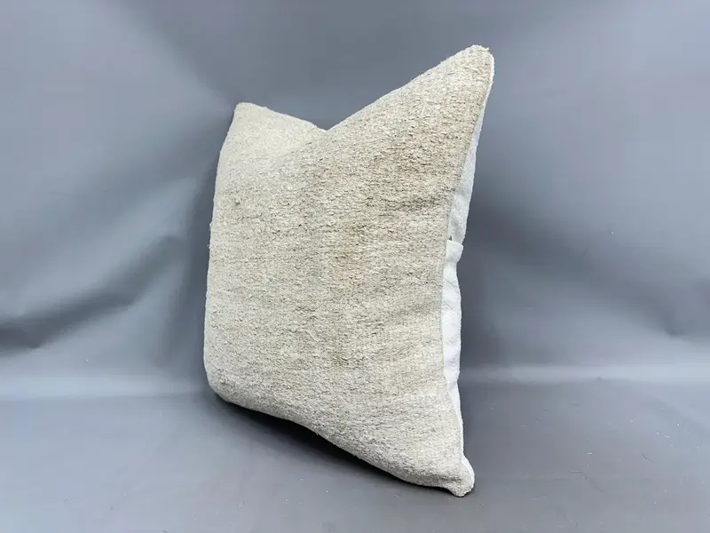 Living Room Throw Pillow Sham, Pillow Cover, Gift Pillow, 24x24 Beige Cushion Case, Home Decor Pillow, Ethnical Kilim Rug Pillow - 3