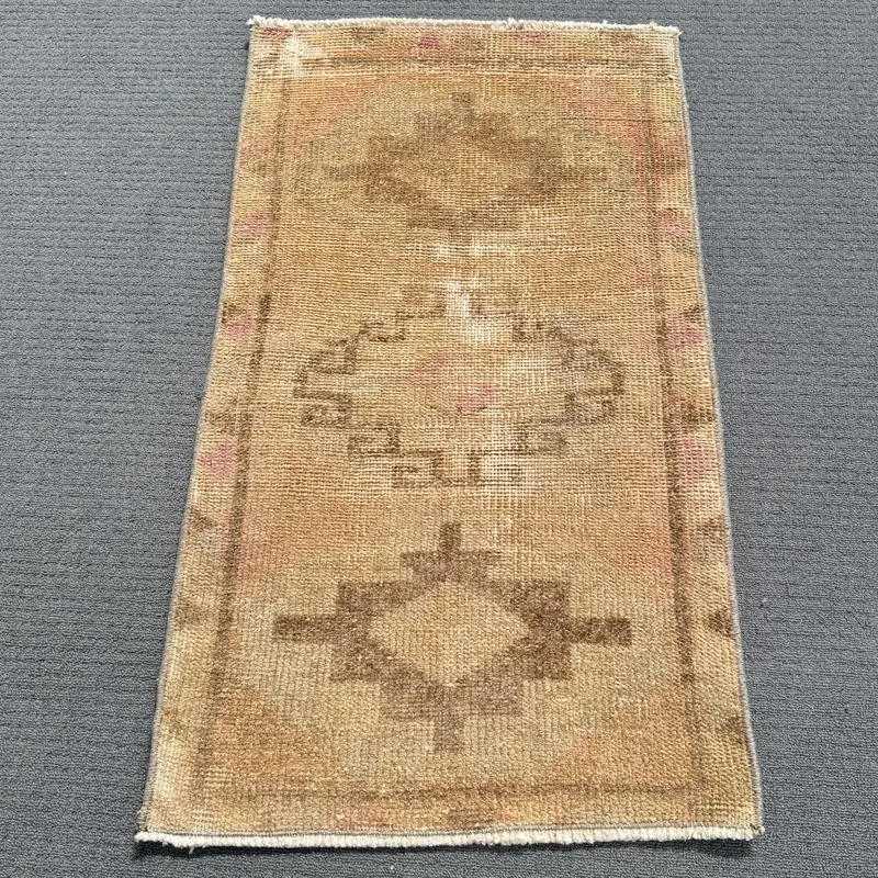 Beige Moroccan Rug, 0.1x2.7 ft Elegant Decor