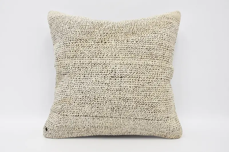 Vintage Beige Pillow Case, Gift 16x16 inch Cushion Case, College Dorm Decor Plaid Pillow Cover - 1