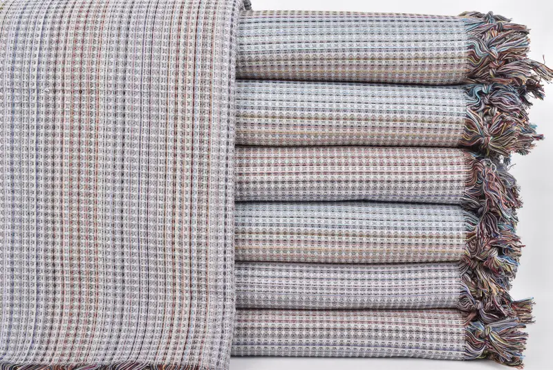 Boho Throw Blankets, Personalized Blanket, 92x88 Cotton Geometric Towel, Monogram Blanket, Turkish Blanket Throw, Best Friend Christmas Gift - 1
