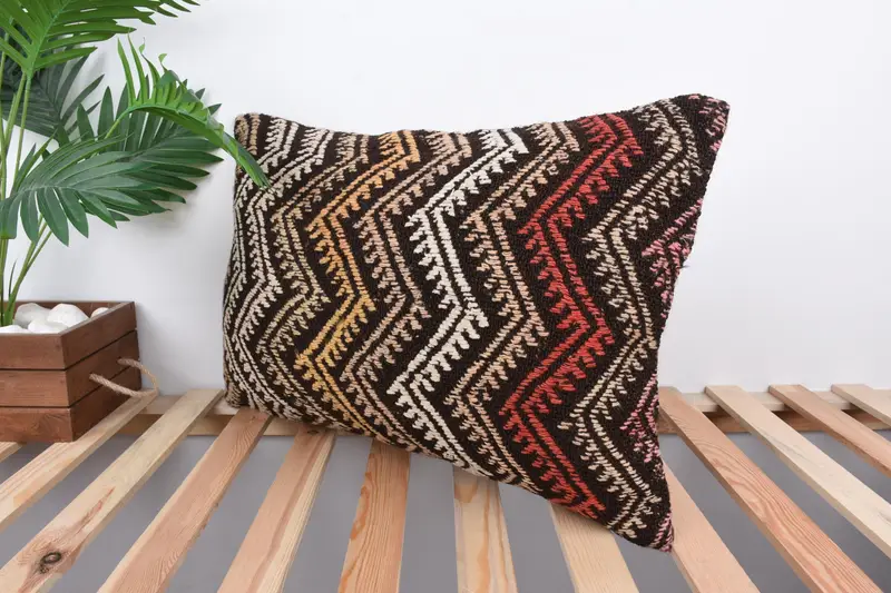 Comfy Throw Pillow Case, Kilim Pillow Cover, Retro Throw Pillow Case, 16x24 Yellow Pillow Cover, Gift Pillow, Interior Designer Pillow, Pillow Cover - 5