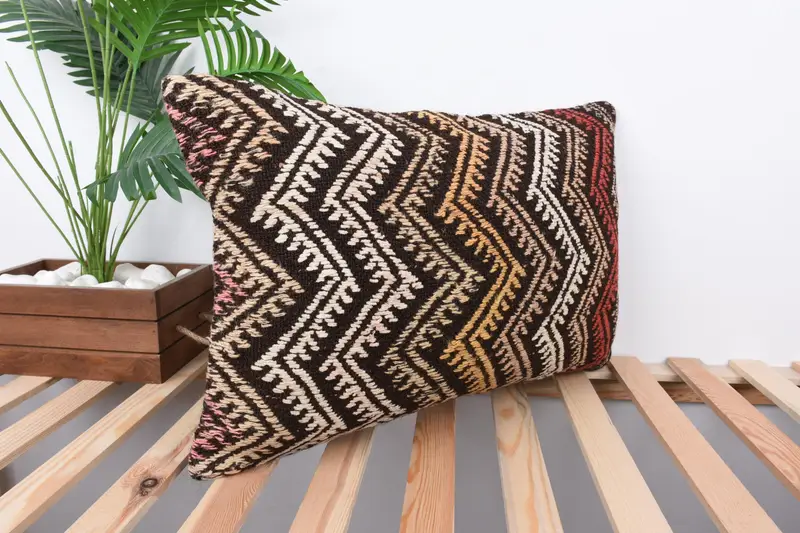Comfy Throw Pillow Case, Kilim Pillow Cover, Retro Throw Pillow Case, 16x24 Yellow Pillow Cover, Gift Pillow, Interior Designer Pillow, Pillow Cover - 4