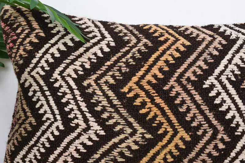 Comfy Throw Pillow Case, Kilim Pillow Cover, Retro Throw Pillow Case, 16x24 Yellow Pillow Cover, Gift Pillow, Interior Designer Pillow, Pillow Cover - 2
