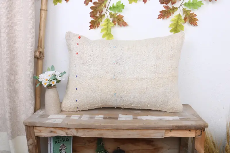 Almohada bordada del suroeste hecha a mano, almohada de lanzamiento vintage de 16x24