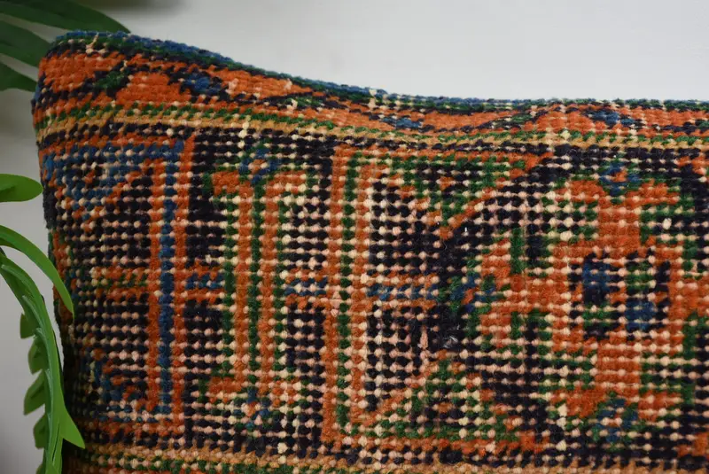 Traditional Pillow Case, Comfy Throw Cushion, Vintage Kilim Pillow, Boho Pillow, Ethnical Kilim Rug Pillow, Pillow Cover, 12x24 Blue Pillow Case - 2