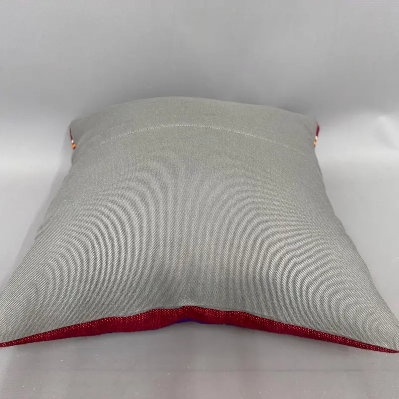 Turkish Kilim Pillow, Anatolian Pillow Case, Sofa Bolster Cushion Case, Gift Pillow, 18x18 Red Cushion, Cushion, Car Pillow, Boho Pillow - 7