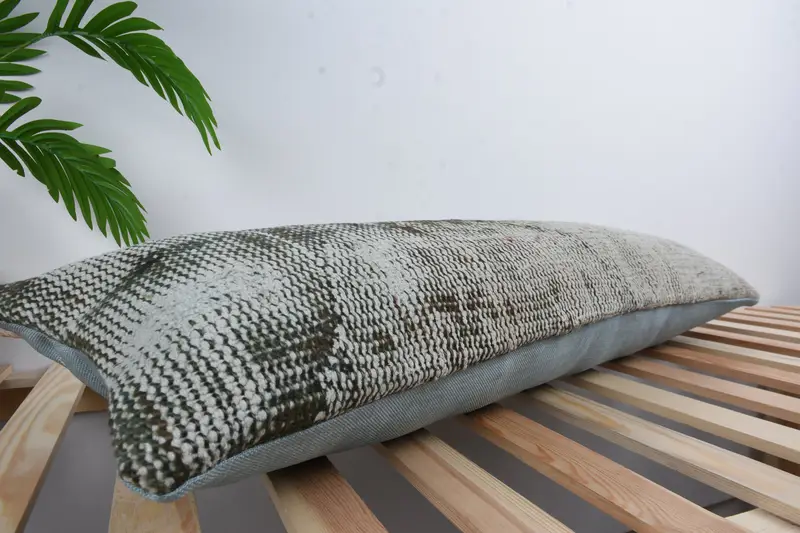 Pillow for Sofa, Gift Pillow, 12x36 Brown Pillow Sham, Pillow Cover, Wool Kilim Pillow Cushion Case, Chair Cushion Cover, Vintage Pillow - 6