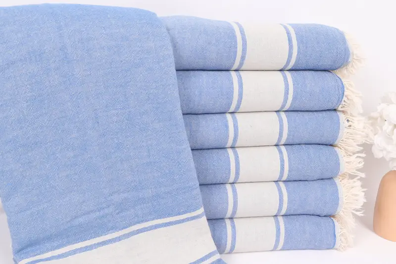Monogram Blanket, 70x60 Cotton Striped Towel, Personalised Gift, Large Beach Towel Personalized, Turkish Blanket, Shower Curtain, Bachelorette Gifts - 1