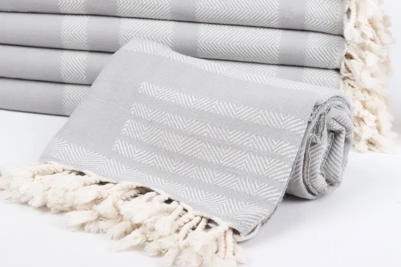 Monogram Towels, Personalized Wedding Gift, Custom Wedding Towel, 68x38 Cotton Chevron Towel, Engagement Gift, Fouta towel, Lightweight towel - 4