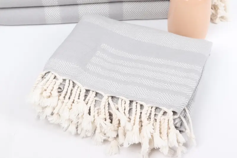 Monogram Towels, Personalized Wedding Gift, Custom Wedding Towel, 68x38 Cotton Chevron Towel, Engagement Gift, Fouta towel, Lightweight towel - 5