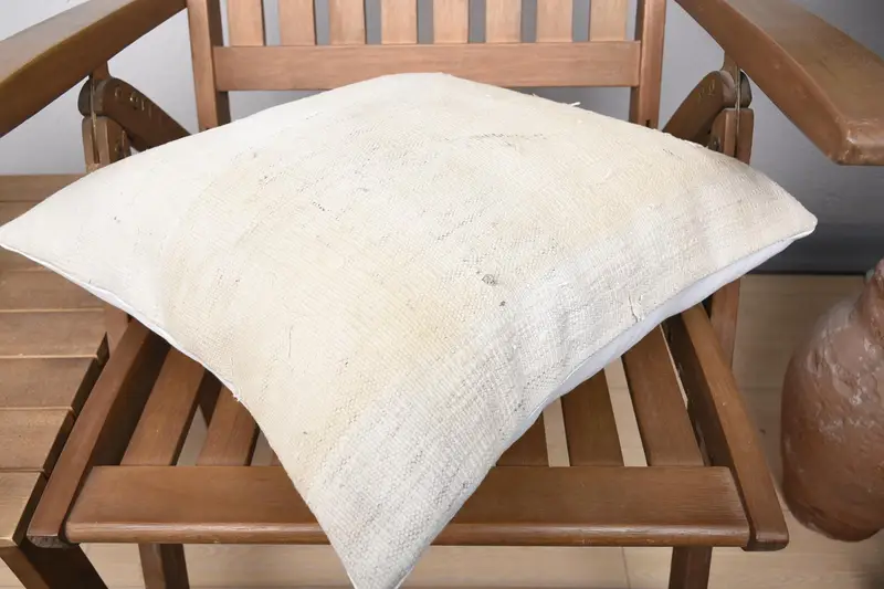 Decorative Bolster Pillow Sham, Vintage Pillow, 18x18 Beige Pillow, Vintage Kilim Throw Pillow, Cushion, Home Decor Pillow, Car Cushion - 4