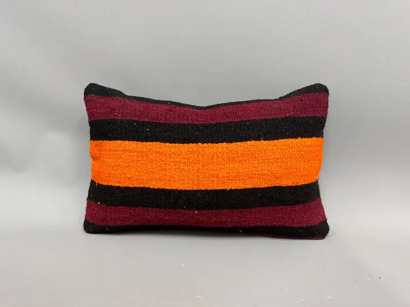 Pillow Case, Vintage Kilim Pillow, Traditional Cushion, 12x20 Red Cushion Cover, Handmade Kilim Cushion, Gift Pillow, Traditional Pillow - 4