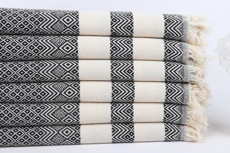 Bridesmaid Gifts, Traditional Turkish peshtemal for hammam, 70x40 Cotton Diamond Towel, Bridesmaid Gift Towel, Unique Gift, Embroidered Towel - 3