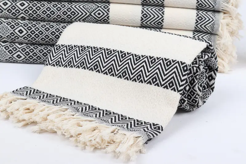 Bridesmaid Gifts, Traditional Turkish peshtemal for hammam, 70x40 Cotton Diamond Towel, Bridesmaid Gift Towel, Unique Gift, Embroidered Towel - 4