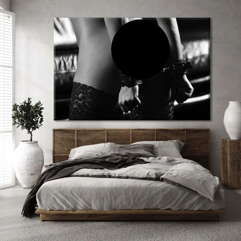 Kelepçeli seksi kız, erotik sanat, çıplak sanat, seksi vücut dekoru, erotik sanat, yatak odası seks dekoru, olgun sanat, erotik fotoğrafçılık, olgun - 1