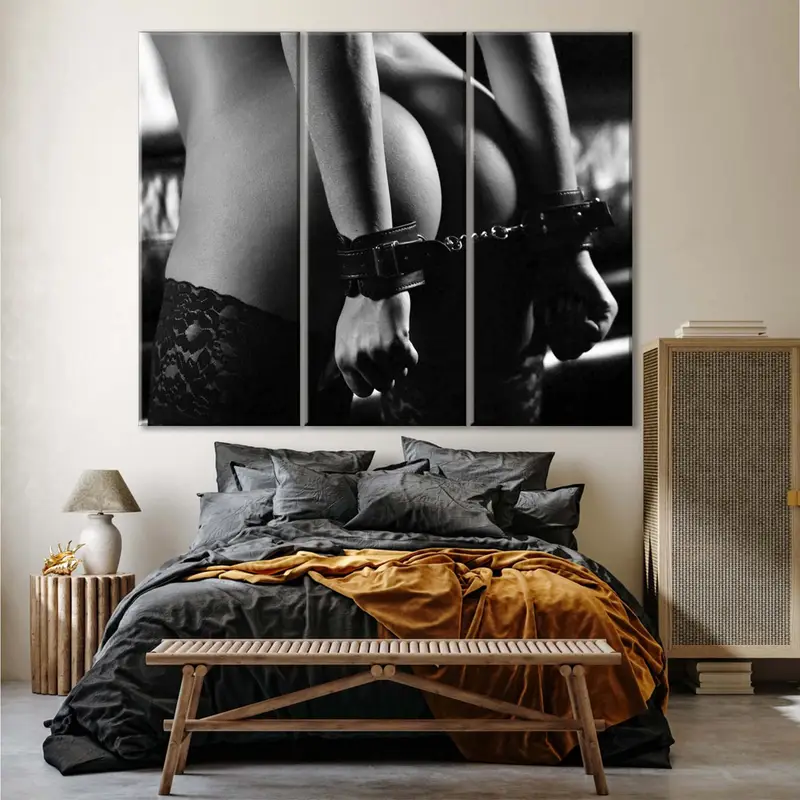Kelepçeli seksi kız, erotik sanat, çıplak sanat, seksi vücut dekoru, erotik sanat, yatak odası seks dekoru, olgun sanat, erotik fotoğrafçılık, olgun - 2