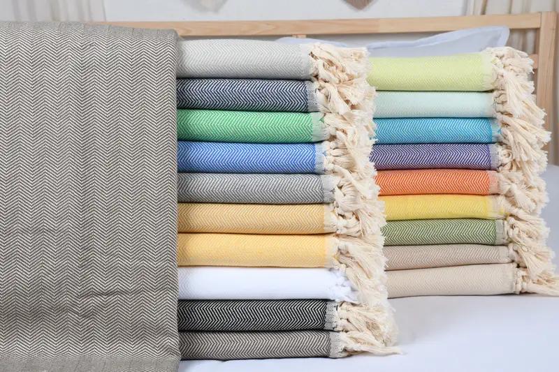 Couch Cover, Monogram Beach Blanket, Bachelorette Party Favors, Woven Throw Blanket, 100x80 Cotton Herringbone Towel, Bridesmaid Gifts - 2