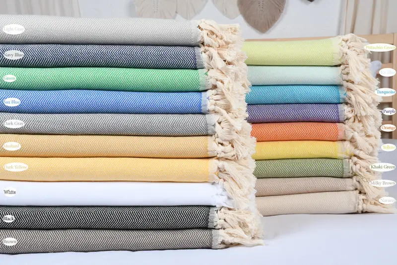 Couch Cover, Monogram Beach Blanket, Bachelorette Party Favors, Woven Throw Blanket, 100x80 Cotton Herringbone Towel, Bridesmaid Gifts - 1