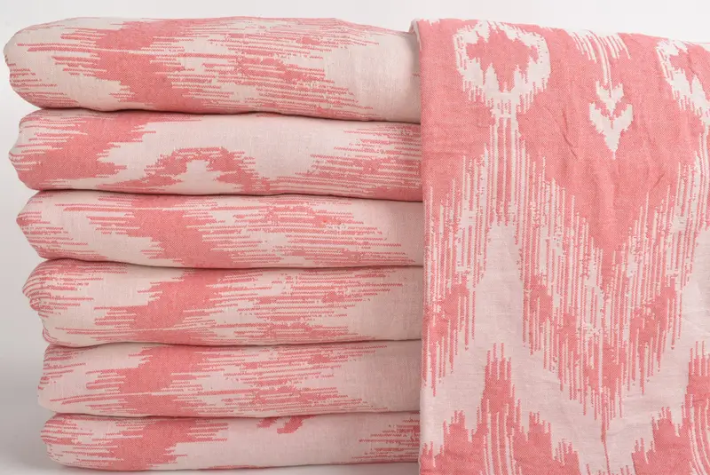 Woven Throw Blanket, Custom Shower Curtain, 90x76 Cotton Patterned Towel, Turkish Bedspread, Bridal Shower Gift, Handmade Gift, Decorative Blanket - 3