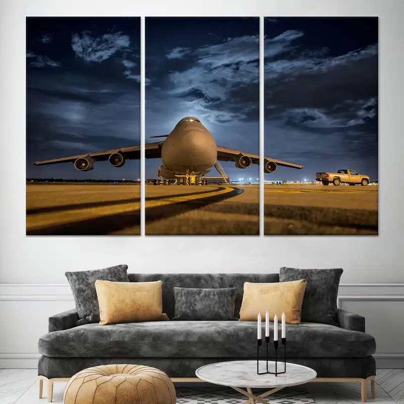 Zarif Baskılı Kanvas: Uçak Severlerin Ofis ve Yatak Odası İçin Hediyesi