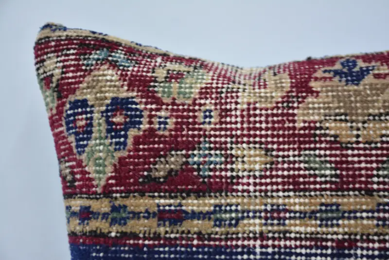 Ethnische Wurfkissenschein, Kissenschamm, türkisches Kilim -Kissen, türkisches Kissen, Kilimkissen, Vintage -Kissengehäuse, 14x14 Blaues Kissen - 2