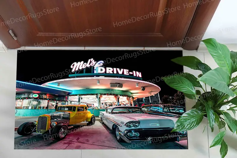 ヴィンテージカープリントラグ：車愛好家のためのレトロな装飾