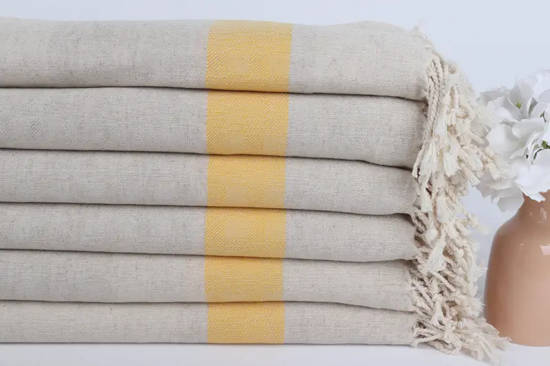 Embroidered Towel, Personalized Gift, 70x36 Linen Striped Towel, Holiday Towel, Turkish Beach Towel Bulk, Baby Boy Gift, Absorbent Turkish towel - 3