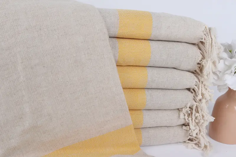 Embroidered Towel, Personalized Gift, 70x36 Linen Striped Towel, Holiday Towel, Turkish Beach Towel Bulk, Baby Boy Gift, Absorbent Turkish towel - 1