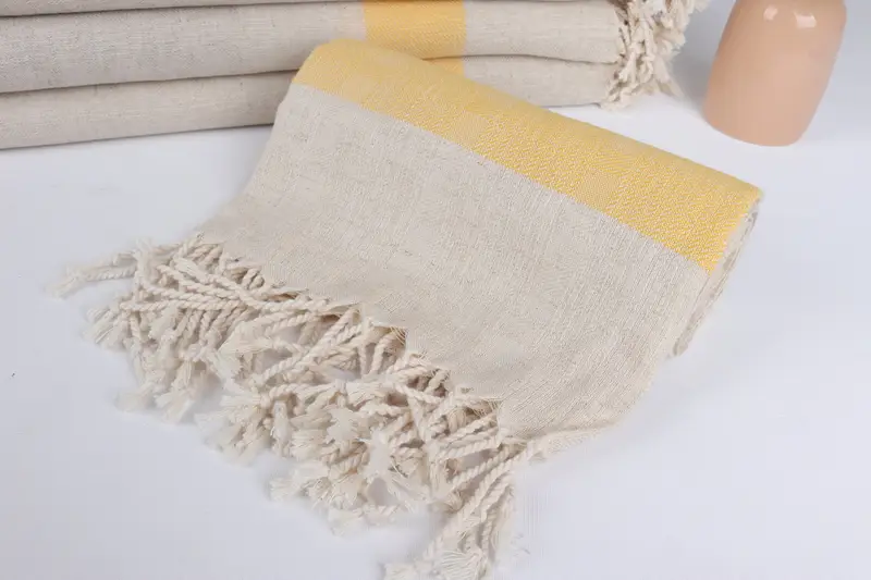 Embroidered Towel, Personalized Gift, 70x36 Linen Striped Towel, Holiday Towel, Turkish Beach Towel Bulk, Baby Boy Gift, Absorbent Turkish towel - 4