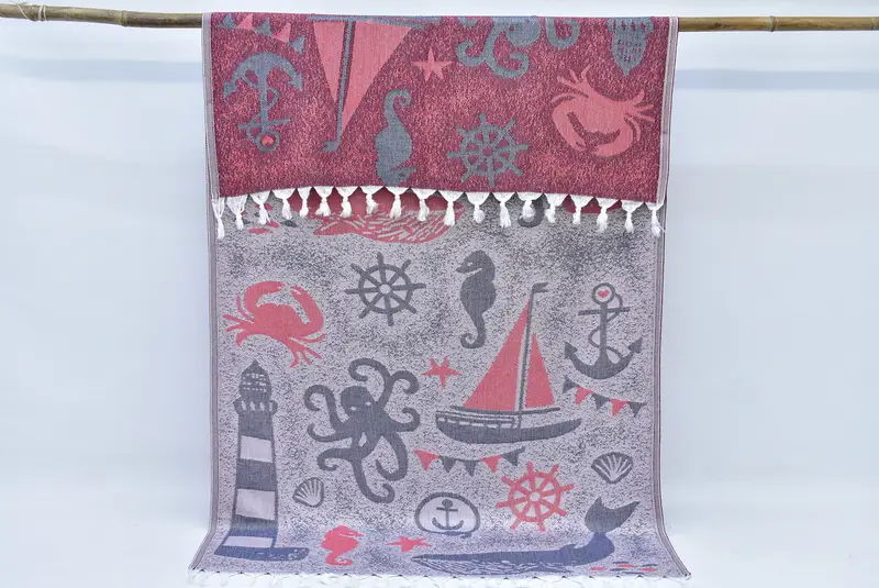 Personalized Gift For Her, 70x40 Cotton Lighthouse Patterned Towel, Bachelor Gifts, Housewarming Gift, Absorbent Turkish towel, Towel With Name - 8