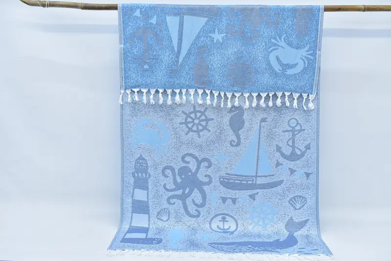 Personalized Gift For Her, 70x40 Cotton Lighthouse Patterned Towel, Bachelor Gifts, Housewarming Gift, Absorbent Turkish towel, Towel With Name - 6