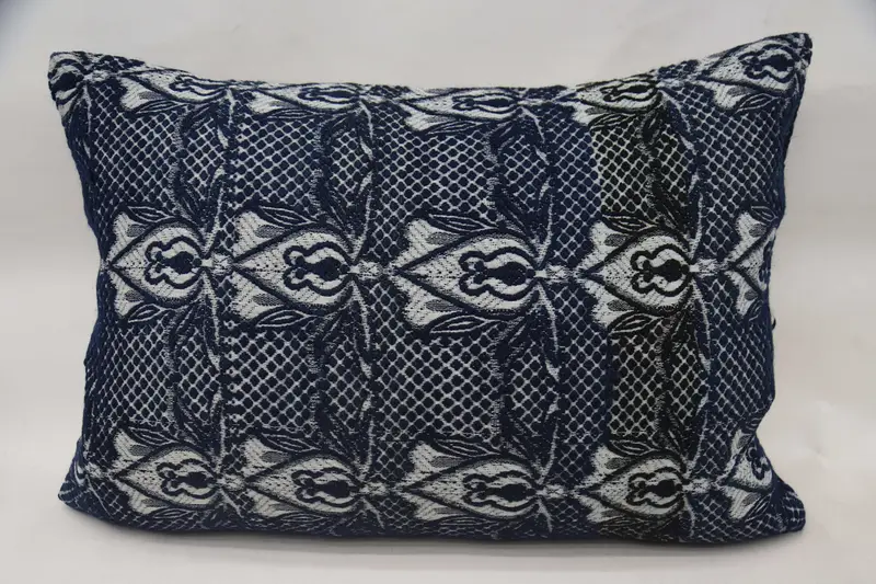 Vintage Kilim Throw Pillow, 20x28 Blue Pillow Sham, Home Decor Pillow, Turkish Pillow, Farmhouse Pillow Sham, Pillow Cover - 1