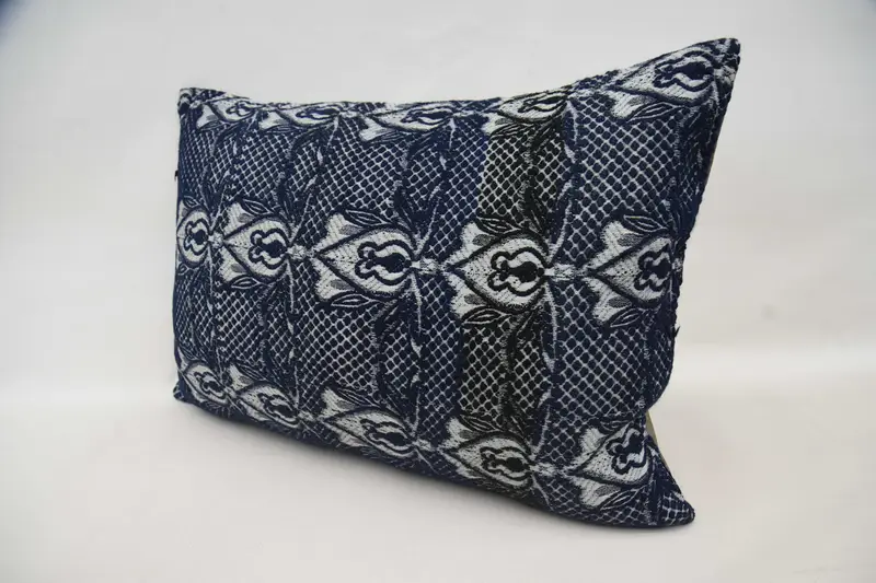 Vintage Kilim Throw Pillow, 20x28 Blue Pillow Sham, Home Decor Pillow, Turkish Pillow, Farmhouse Pillow Sham, Pillow Cover - 5