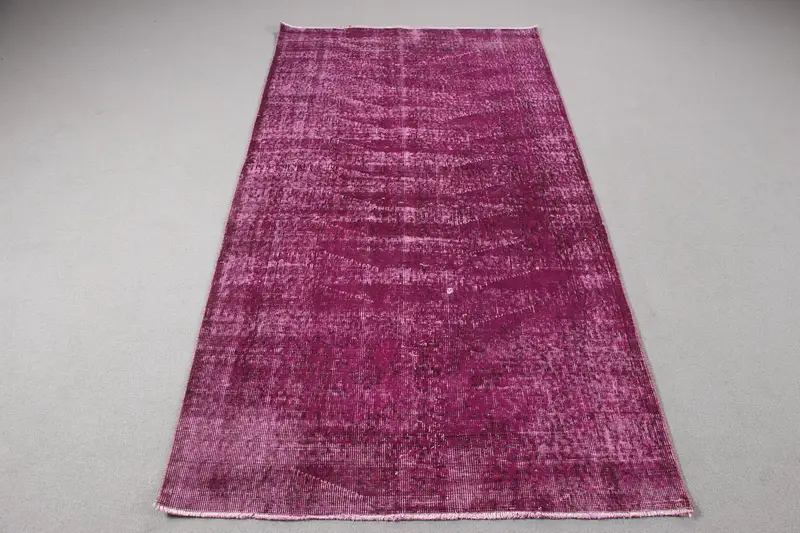 パープル オリエンタル ラグ、3.7x7 フィート エレガントな装飾