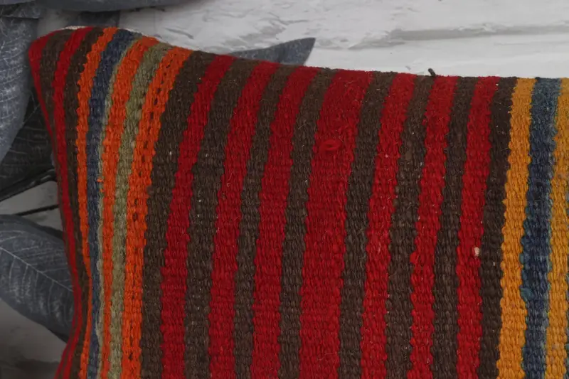 Ethnical Kilim Rug Pillow, Living Room Throw Cushion, Turkish Pillow, Cushion, Pet Cushion Cover, Retro Pillow, 12x36 Red Cushion, Antique Pillows - 2