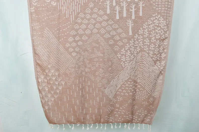 Quick-dry peshtemal, Grandma Gift, Personalized Gifts, 68x40 Cotton Mountain Design Towel, Best Wedding Gift, Gift For Wedding Day, Organic towel - 1