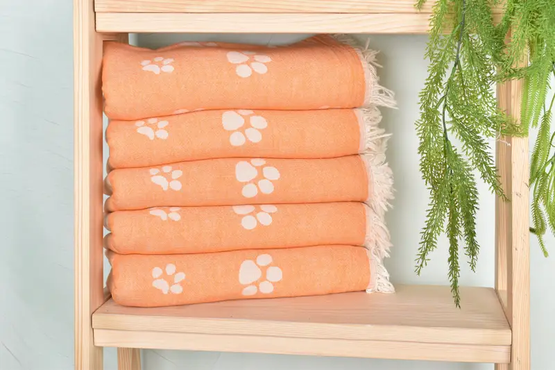 70x36 Cotton Paw Design Towel, Spa Towel, Beach Theme Wedding Gift, Bachelorette Gifts, Home Gift, Bachelor Bachelorette Party Favors, Organic towel - 2