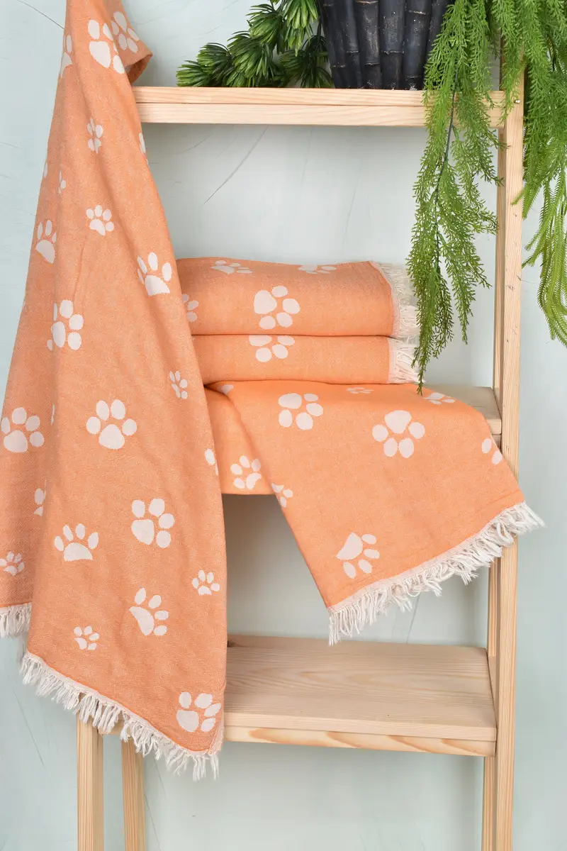 70x36 Cotton Paw Design Towel, Spa Towel, Beach Theme Wedding Gift, Bachelorette Gifts, Home Gift, Bachelor Bachelorette Party Favors, Organic towel - 7