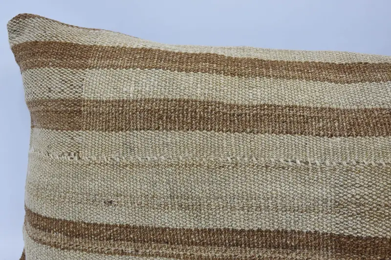 Kilim Pillow, Turkish Bench Pillow Sham, Car Cushion Case, 16x48 Beige Pillow Case, Kilim Pillow Cover, Cushion Case, Pillow for Sofa - 2