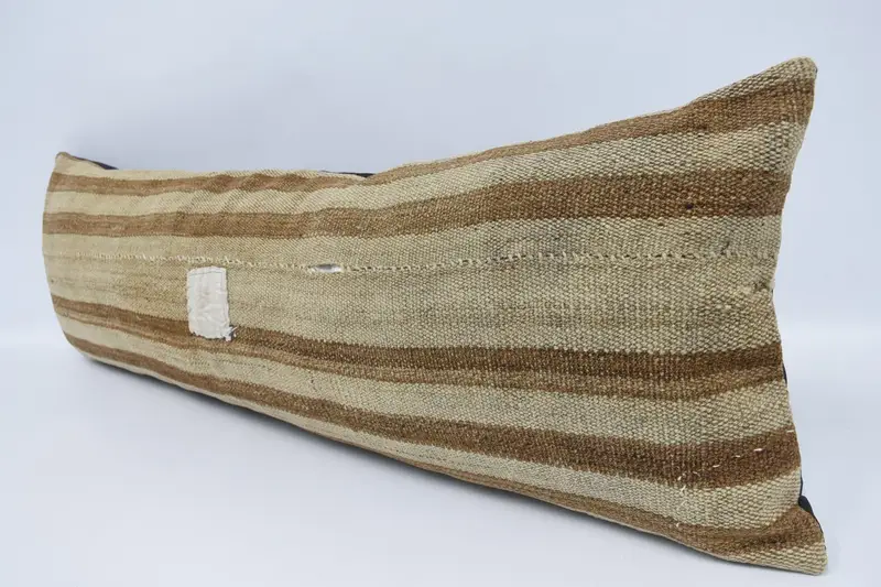 Kilim Pillow, Turkish Bench Pillow Sham, Car Cushion Case, 16x48 Beige Pillow Case, Kilim Pillow Cover, Cushion Case, Pillow for Sofa - 4