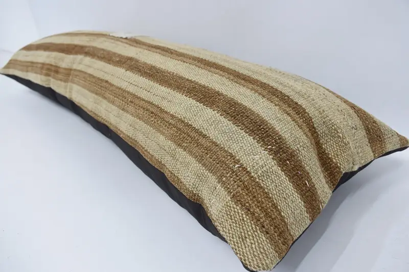 Kilim Pillow, Turkish Bench Pillow Sham, Car Cushion Case, 16x48 Beige Pillow Case, Kilim Pillow Cover, Cushion Case, Pillow for Sofa - 5