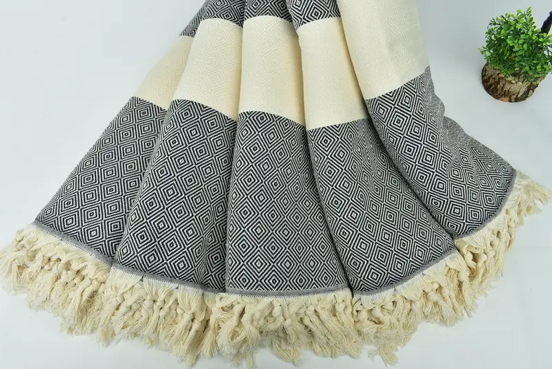 Family Gift Basket, 96x80 Cotton Diamond Towel, Woven Throw Blanket, Wedding For Favor, Valentine Day Gift For Her, Tablecloth, Throw Blanket Couch - 4