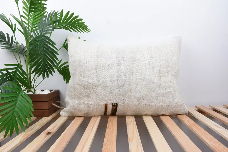 20x28 White Pillow Sham, Antique Pillows, Cushion Cover, Car Cushion Case, Custom Cushion Cover, Pillow for Couch, Kilim Pillow - 1