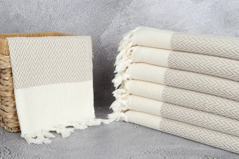 Gift For Bride, Turkish Hand Towel, Small Bath Towels, Wedding Hand Made Gift, Bridesmaid Towel, Turkish Tea Towel, 34x18 Cotton Zigzag Design Towel - 3