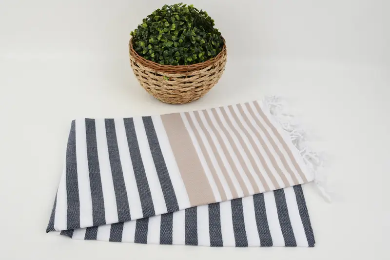 Personalized Bridesmaid Gift, Monogram Towels, Home Decor Towel, Travel towel, Embroidery Towel, Monogram Turkish Towel, 68x36 Cotton Striped Towel - 4
