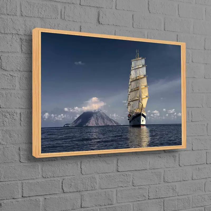 エレガントなコースタルシービューキャンバス - ファームハウスオフィス装飾