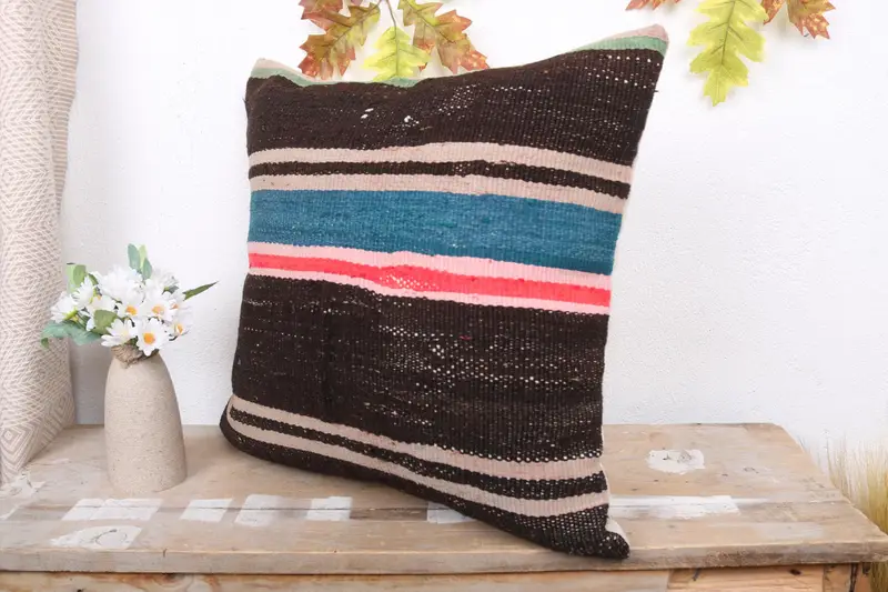 Chair Pillow Case, Pillow Case, Boho Pillow, Luxury Cushion Cover, Interior Designer Pillow, Gift Pillow, 18x18 Brown Pillow Sham - 4