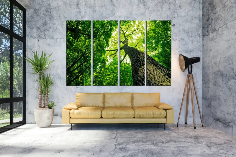 Tree Canvas, Landscape Print, Green Wall Art, Living Room Wall Decor, Office Wall Art, Tree Landscape Print, Modern Wall Art, Home Decor, - 4