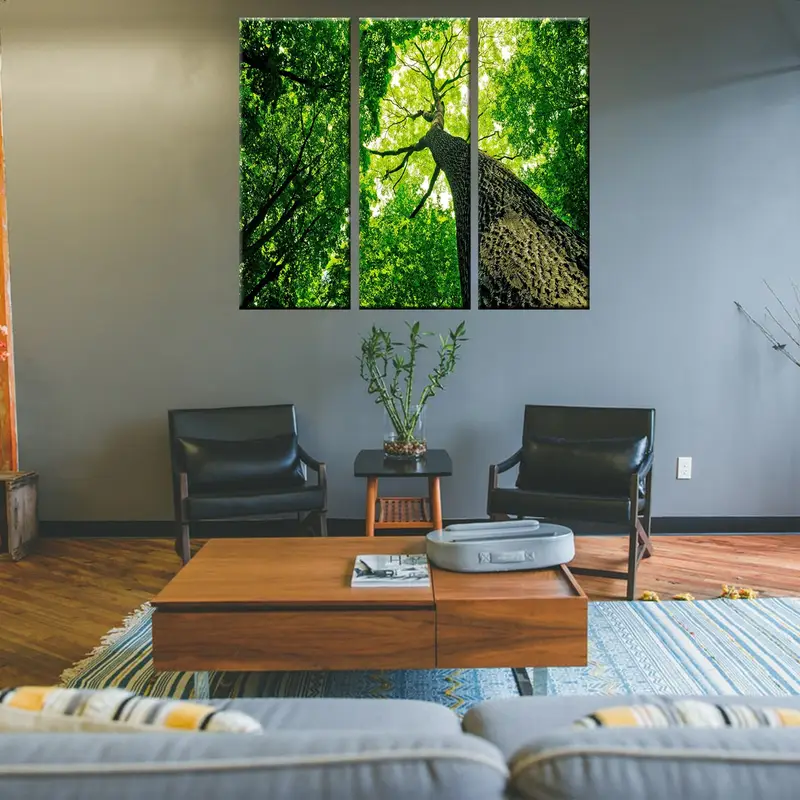 Tree Canvas, Landscape Print, Green Wall Art, Living Room Wall Decor, Office Wall Art, Tree Landscape Print, Modern Wall Art, Home Decor, - 3