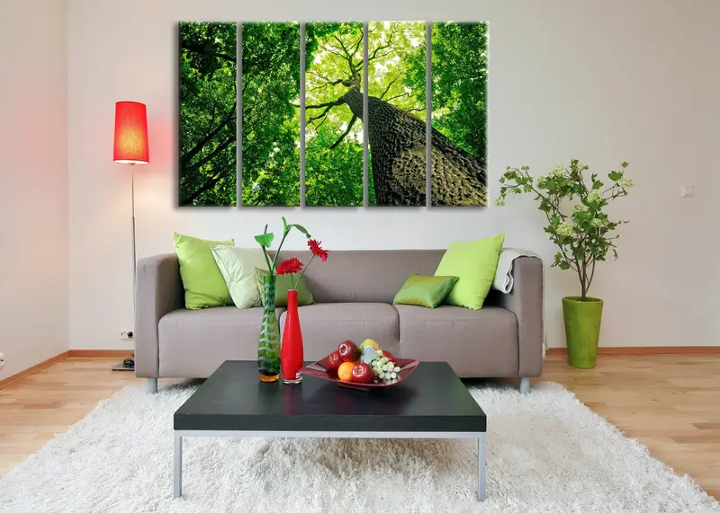 Tree Canvas, Landscape Print, Green Wall Art, Living Room Wall Decor, Office Wall Art, Tree Landscape Print, Modern Wall Art, Home Decor, - 2